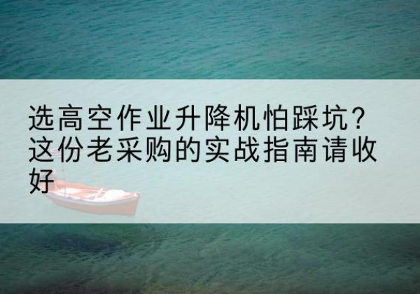 武胜高空作业升降机厂家推荐-选高空作业升降机怕踩坑？这份老采购的实战指南请收好